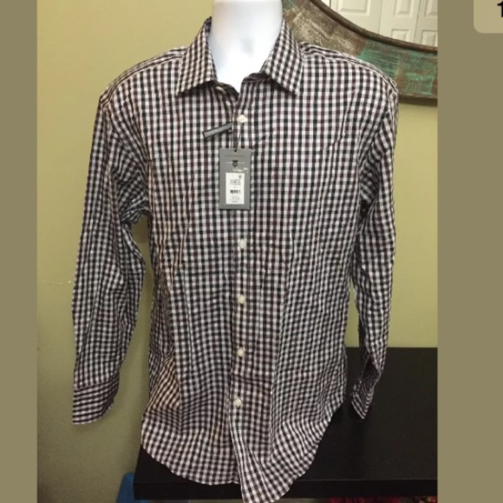 Men’s Black Brown 1826 Slim Fit Button Front